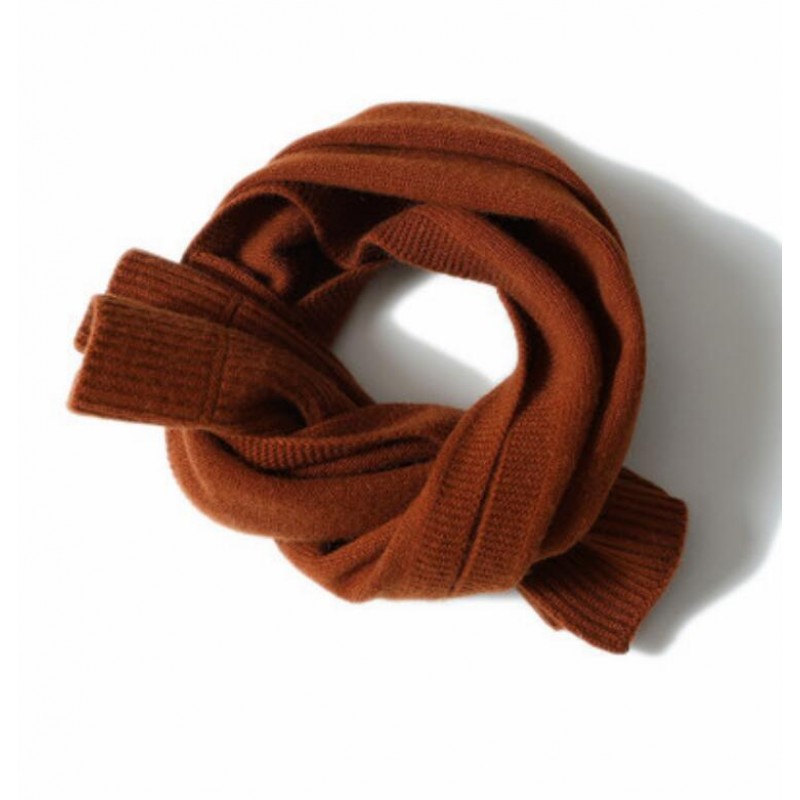 100%Cashmere Scarf Women Men Solid Color Warm Winter Scarfs Red